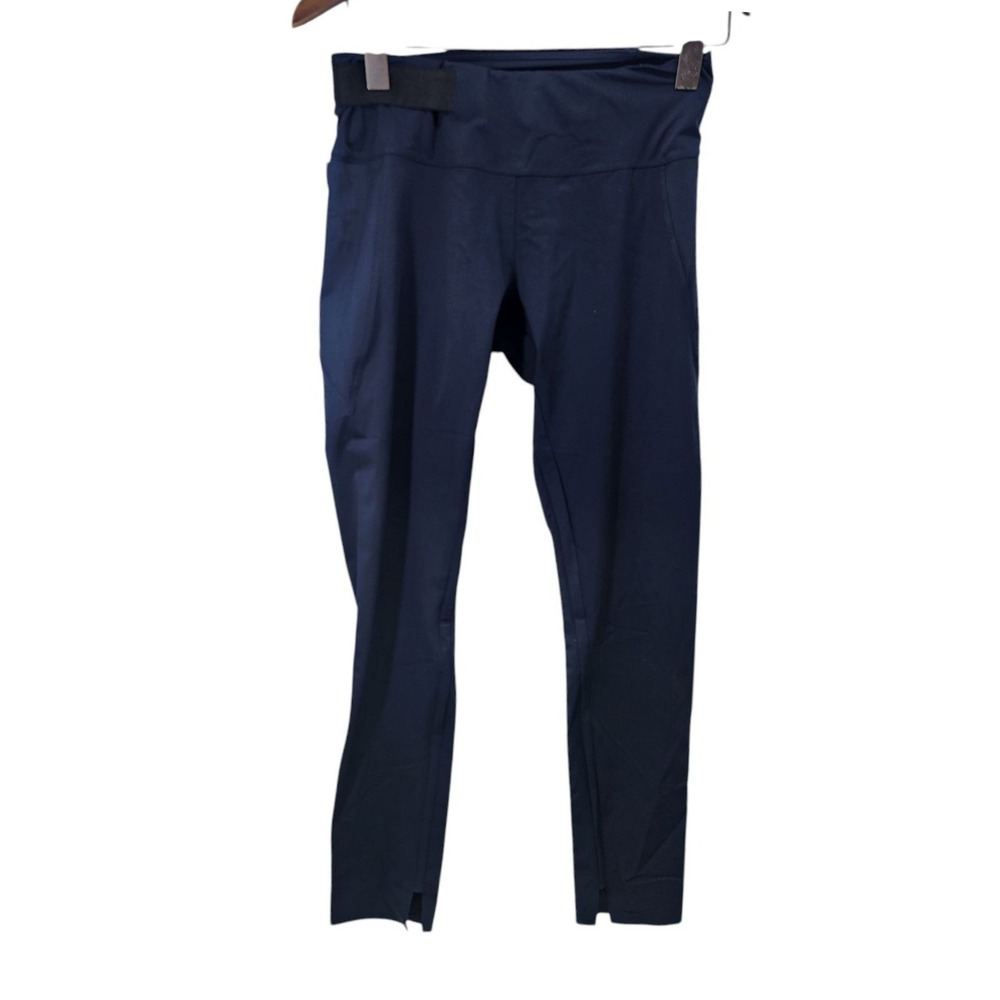 ADAY Crop & Roll Women M Navy Blue Leggings High Rise‎ Technical Travel Pants